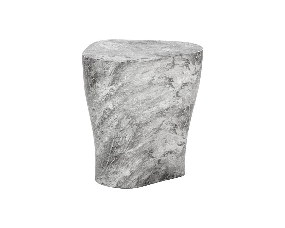 Dali End Table - Large - Marble Look - Grey