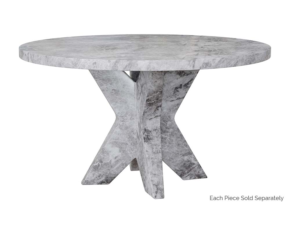 Cypher Dining Table Base - Marble Look - Grey
