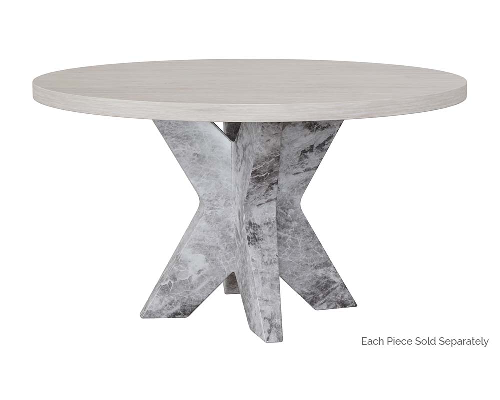 Cypher Dining Table Base - Marble Look - Grey