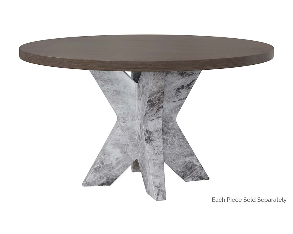 Cypher Dining Table Base - Marble Look - Grey