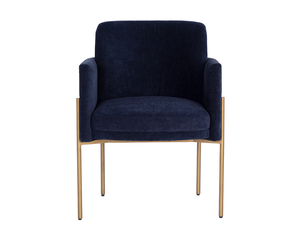 Richie Dining Armchair - Antique Brass - Danny Navy