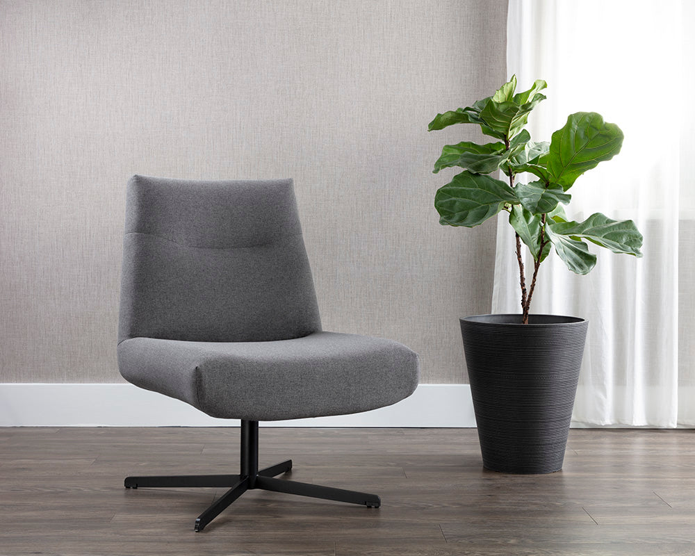 Karson Swivel Lounge Chair - Charcoal Grey