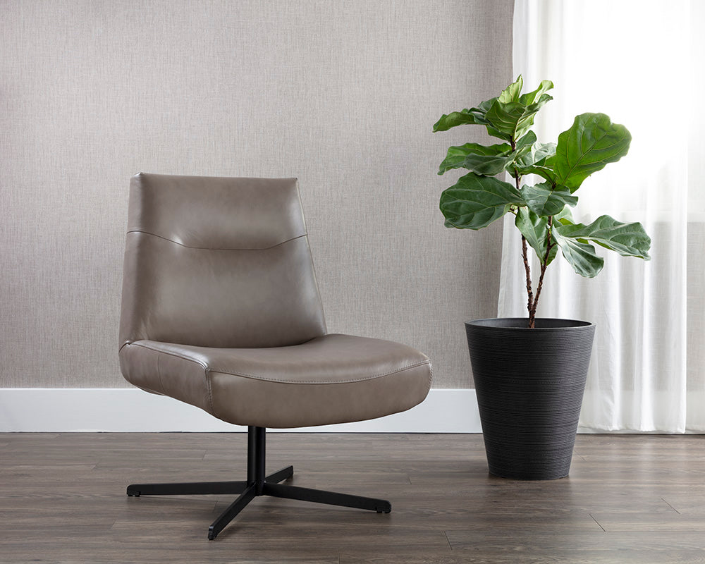 Karson Swivel Lounge Chair - Alpine Grey Leather