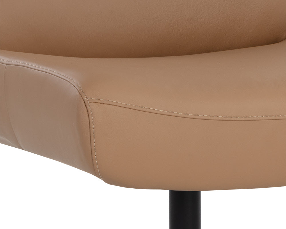 Karson Swivel Lounge Chair - Linea Wood Leather