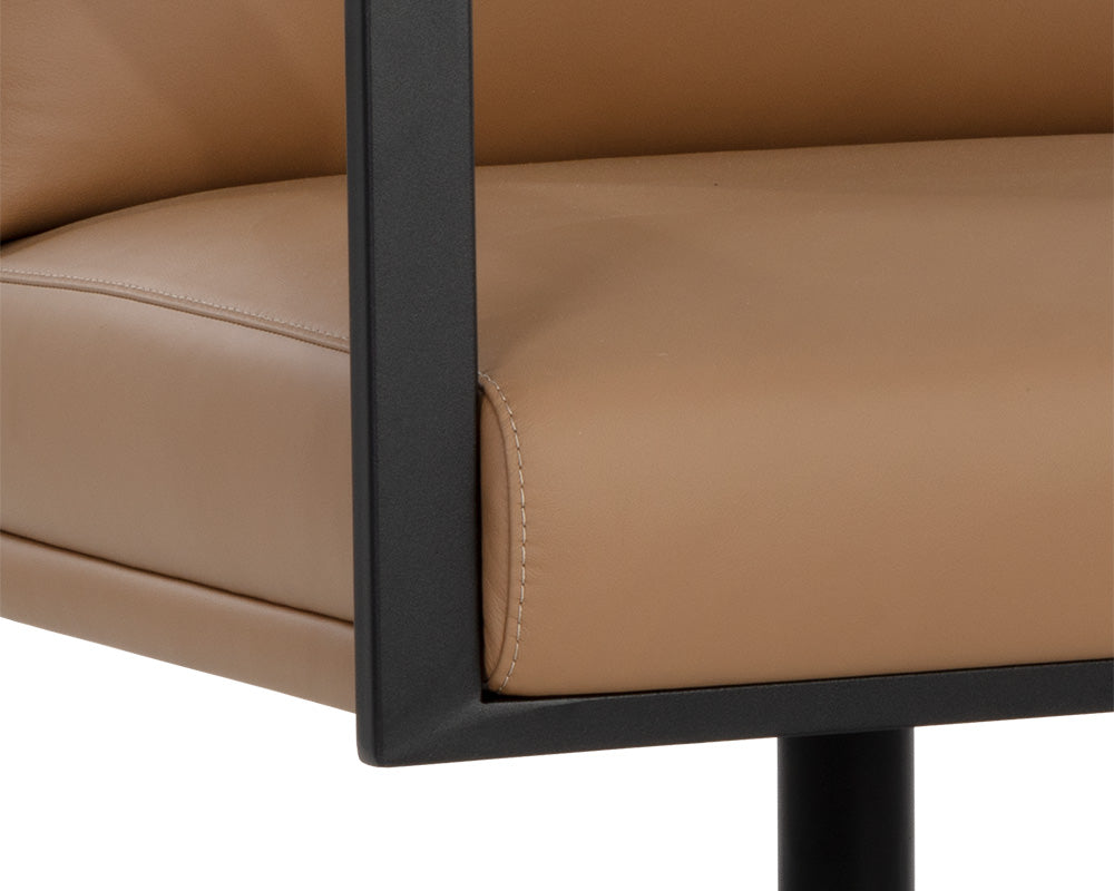 Randy Swivel Lounge Chair - Linea Wood Leather