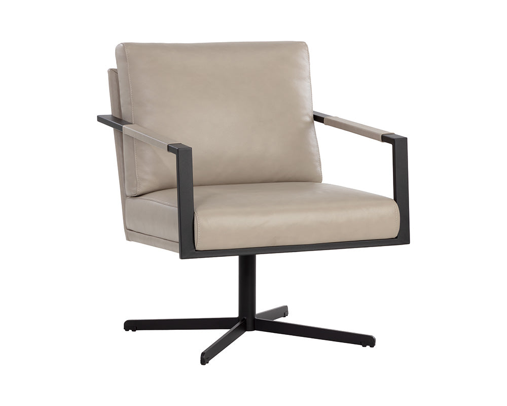 Randy Swivel Lounge Chair - Alpine Beige Leather