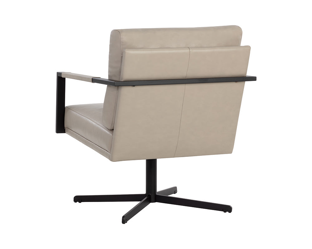 Randy Swivel Lounge Chair - Alpine Beige Leather