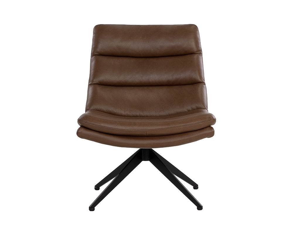 Keller Swivel Lounge Chair - Missouri Mahogany Leather