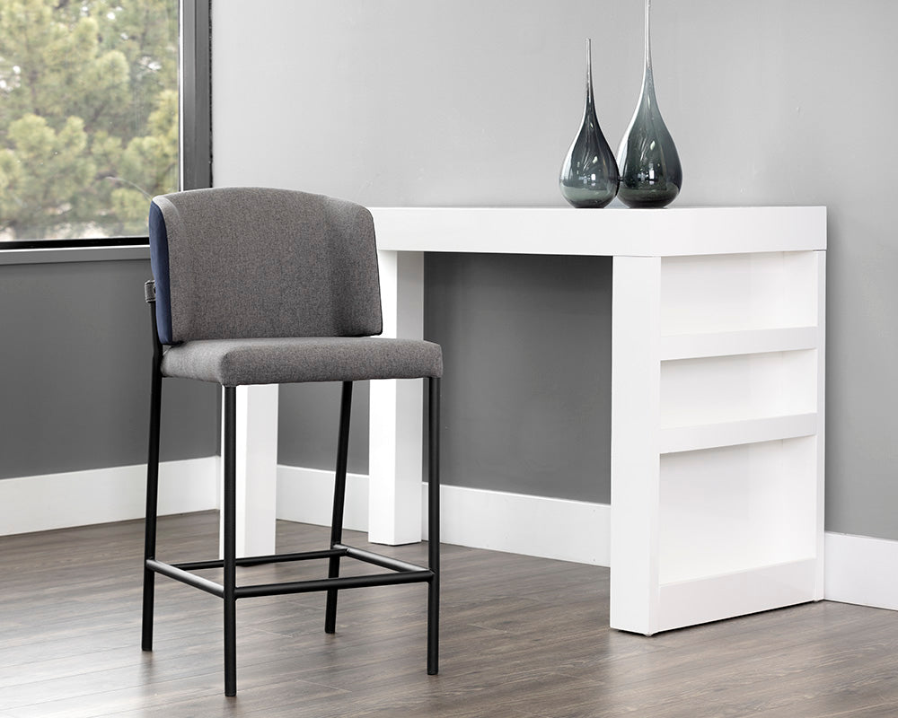 Pearce Counter Stool - Dark Grey / Abbington Navy