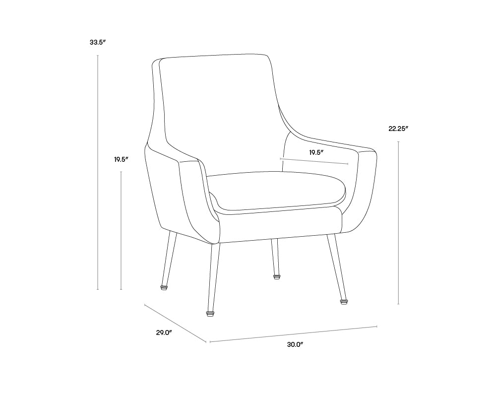 Aletta Lounge Chair - Nono Tapenade Gold