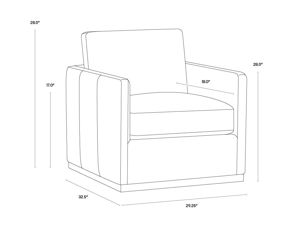 Portman Swivel Lounge Chair - Effie Linen