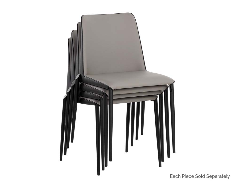 Renee Stackable Dining Chair - Dillon Stratus / Dillon Black