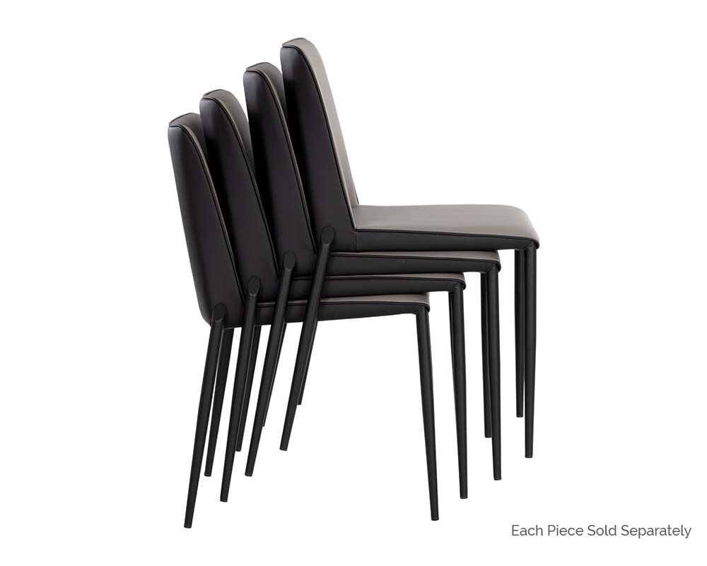 Renee Stackable Dining Chair - Dillon Stratus / Dillon Black