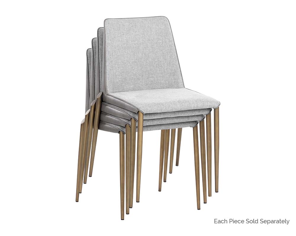 Renee Stackable Dining Chair - Belfast Heather Grey / Bravo Metal