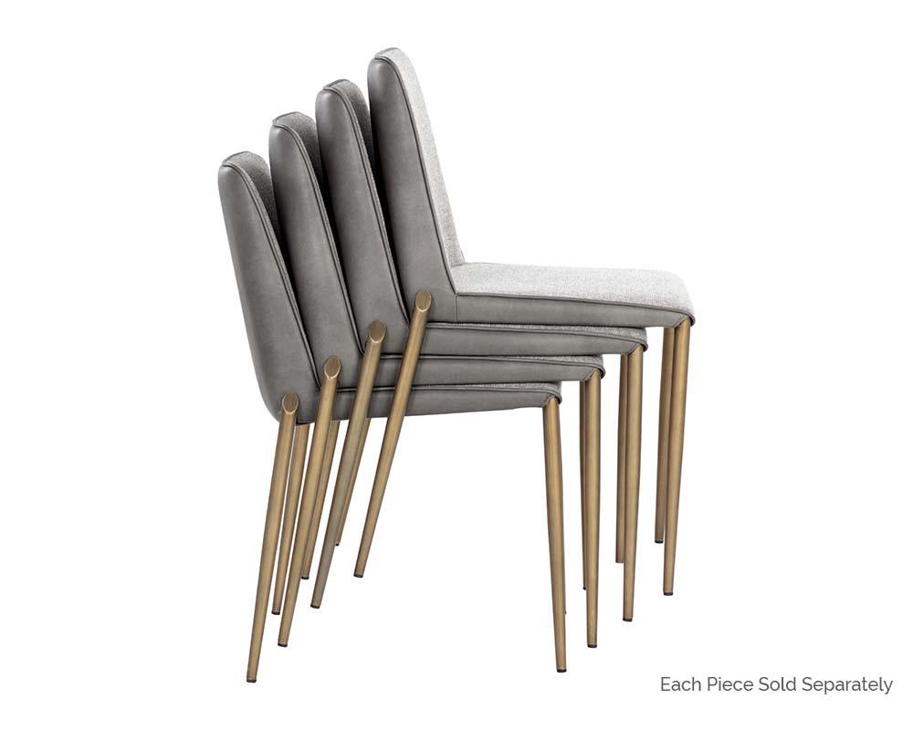 Renee Stackable Dining Chair - Belfast Heather Grey / Bravo Metal