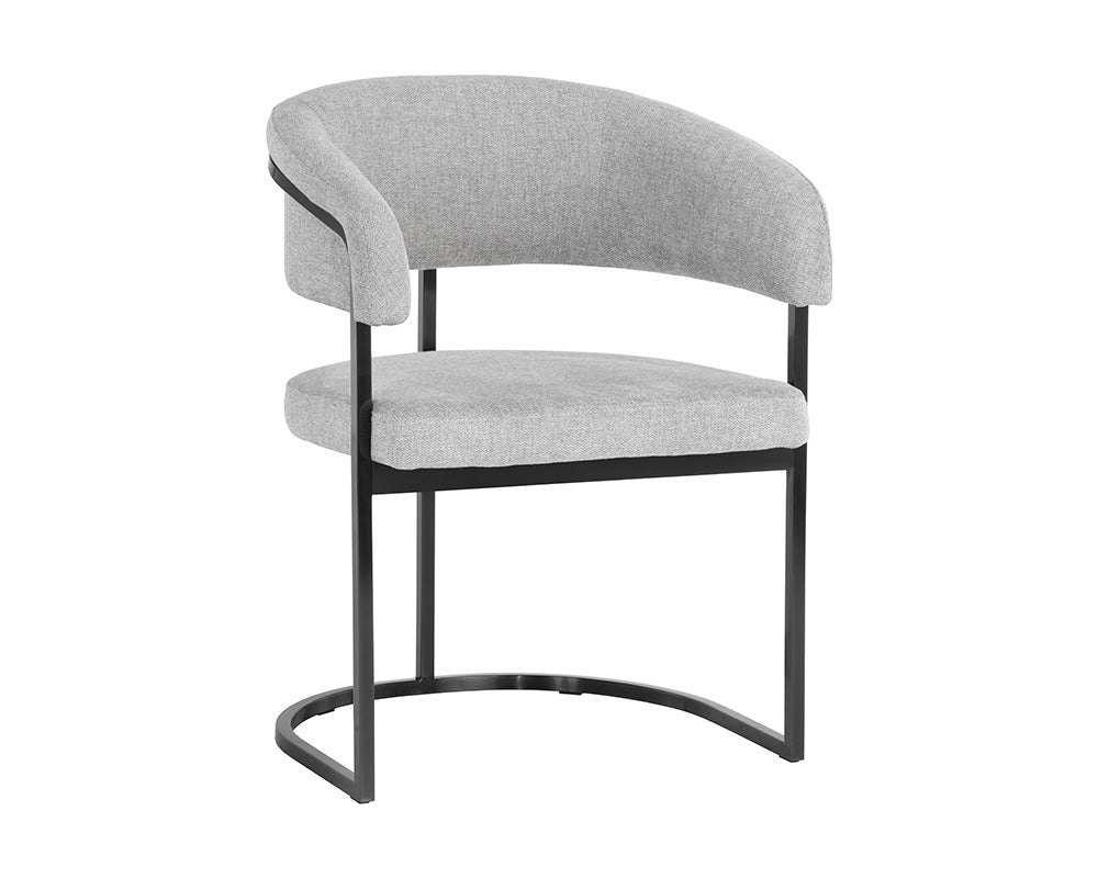 Marris Dining Armchair - Gunmetal - Belfast Heather Grey