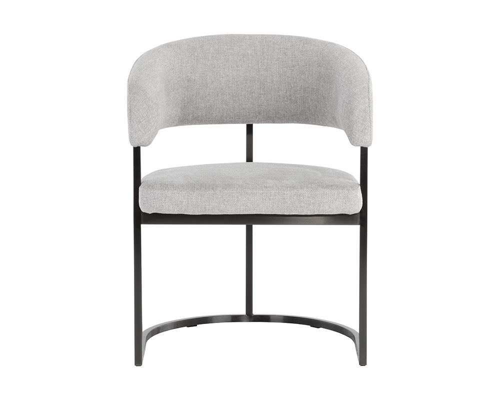 Marris Dining Armchair - Gunmetal - Belfast Heather Grey