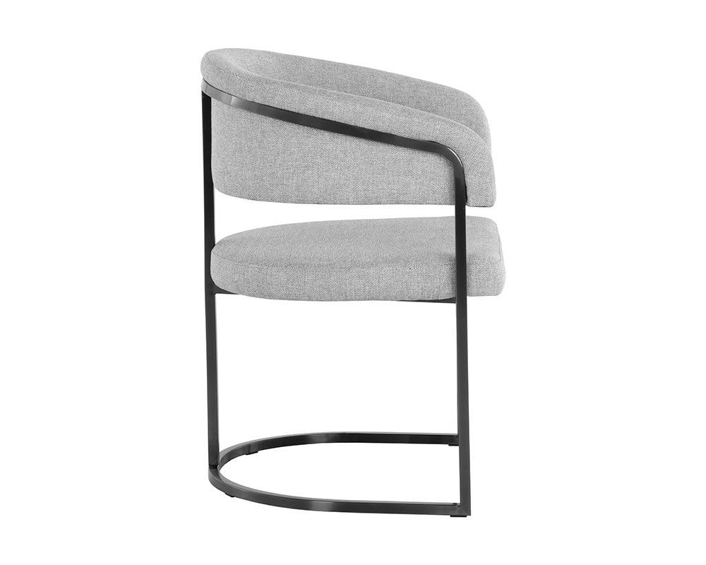Marris Dining Armchair - Gunmetal - Belfast Heather Grey