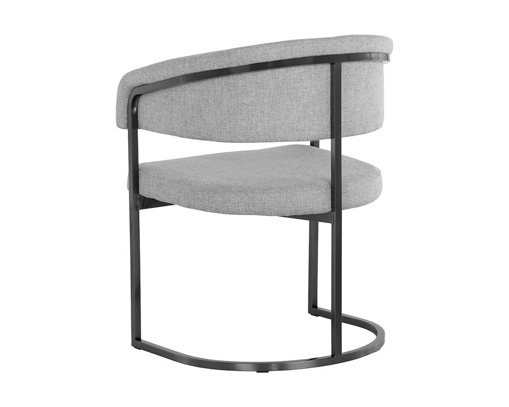 Marris Dining Armchair - Gunmetal - Belfast Heather Grey