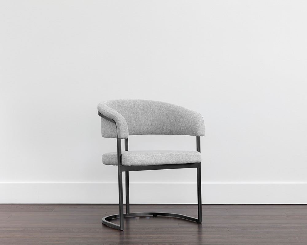 Marris Dining Armchair - Gunmetal - Belfast Heather Grey