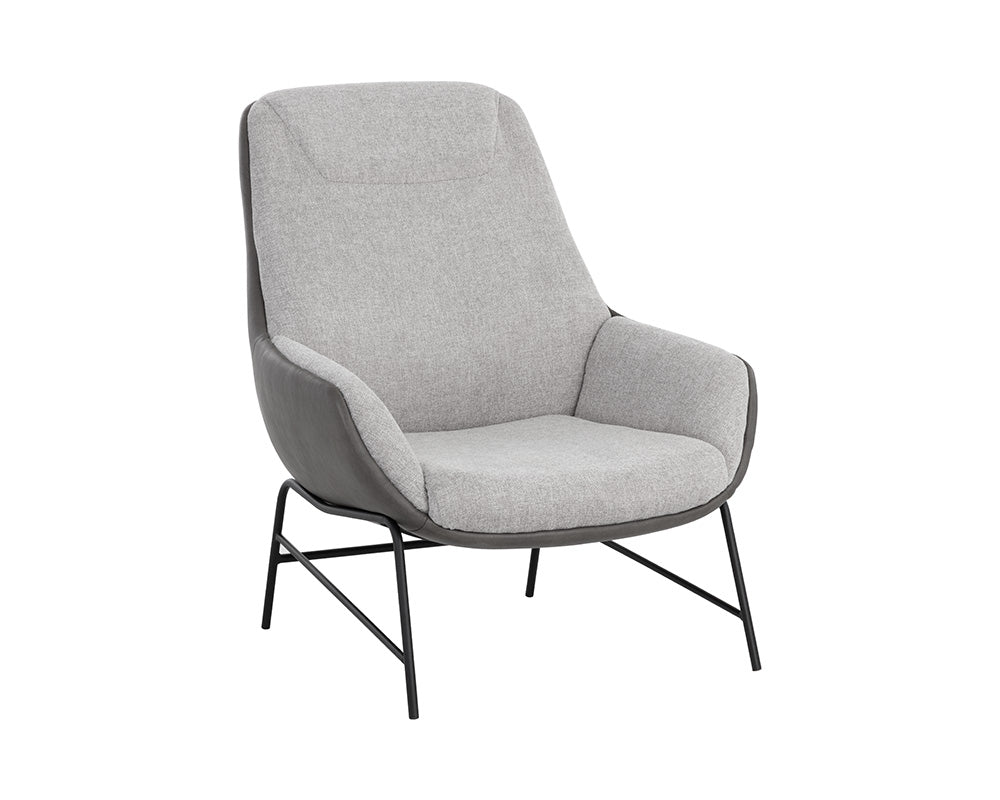 Lucier Lounge Chair - Belfast Heather Grey / Bravo Ash
