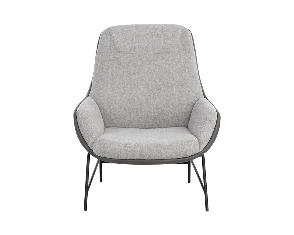 Lucier Lounge Chair - Belfast Heather Grey / Bravo Ash