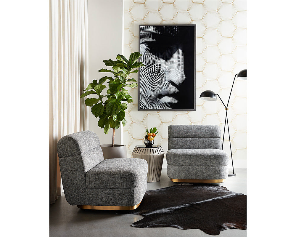 Florin Swivel Lounge Chair - Nash Zebra