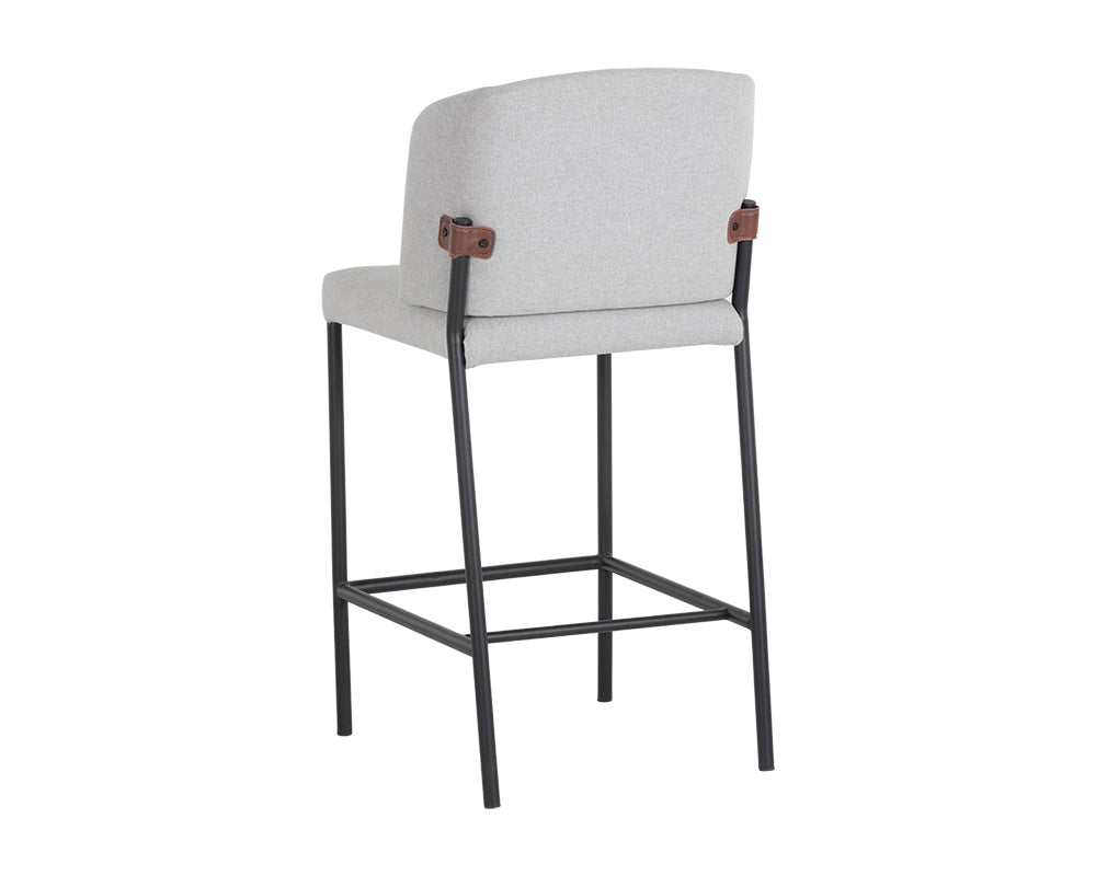 Pearce Counter Stool - Light Grey / Bravo Cognac