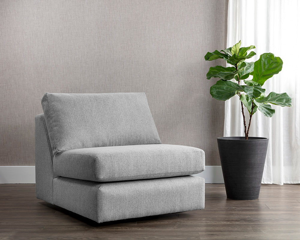 Cascade Swivel Armless Chair - Liv Dove