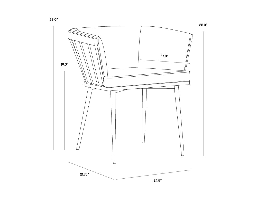 Caily Dining Armchair - Polo Club Muslin