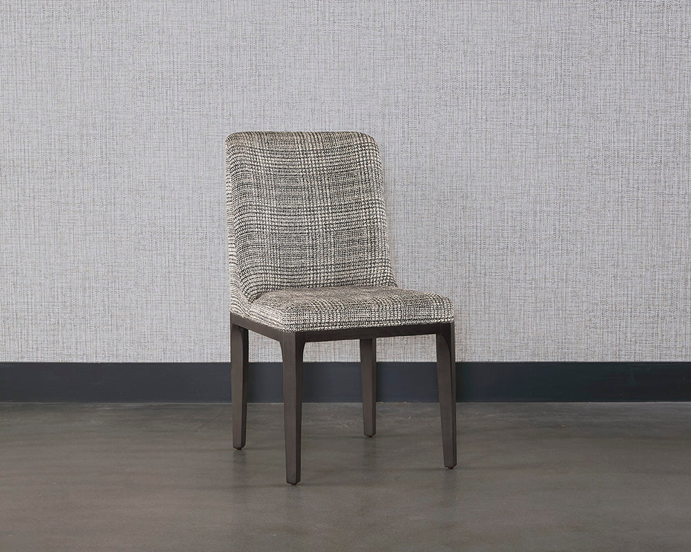 Elisa Dining Chair - Grey Oak - Naya Check Black