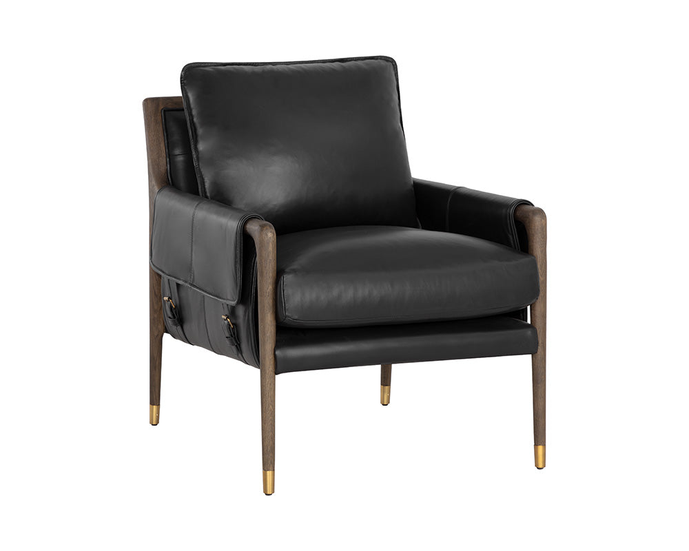 Mauti Lounge Chair - Dark Brown - Cortina Black Leather