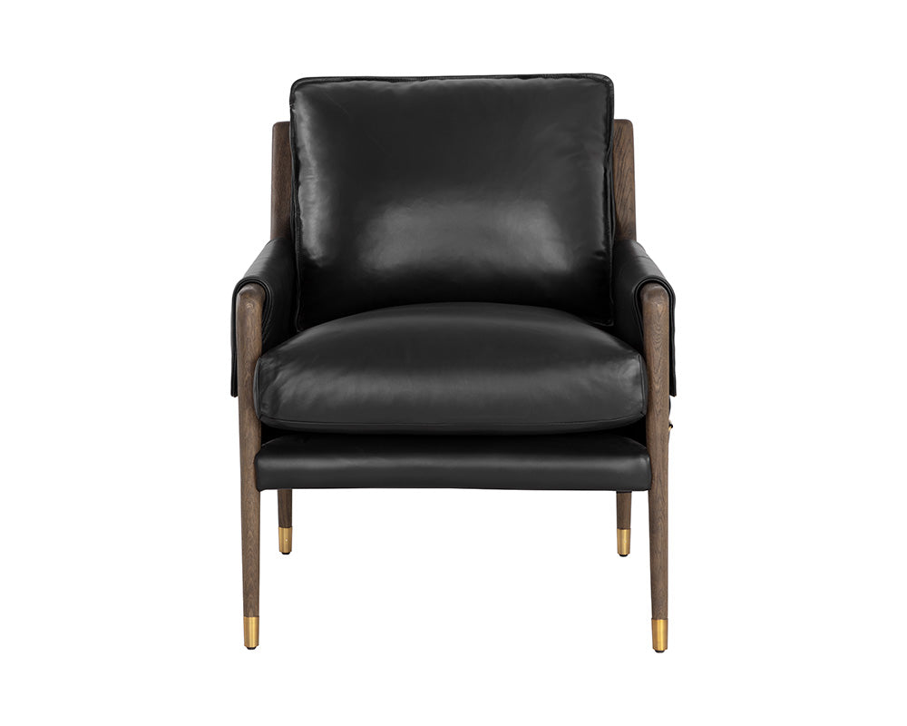 Mauti Lounge Chair - Dark Brown - Cortina Black Leather
