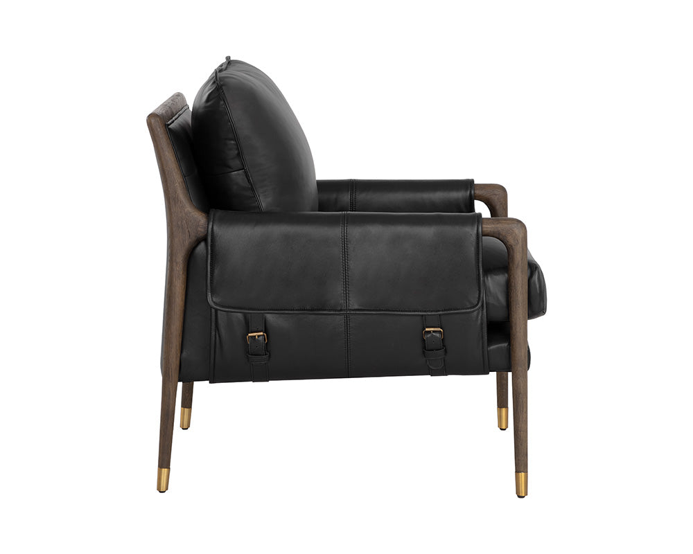 Mauti Lounge Chair - Dark Brown - Cortina Black Leather