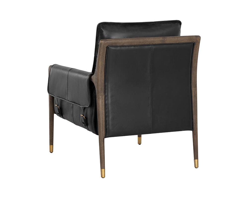 Mauti Lounge Chair - Dark Brown - Cortina Black Leather