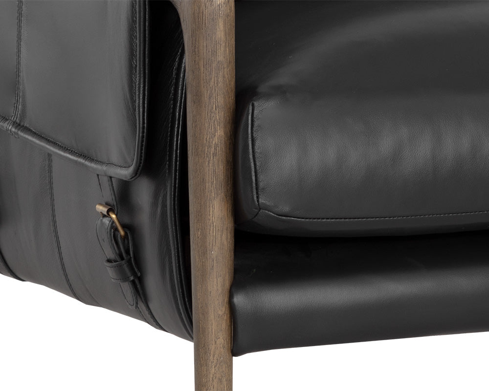 Mauti Lounge Chair - Dark Brown - Cortina Black Leather