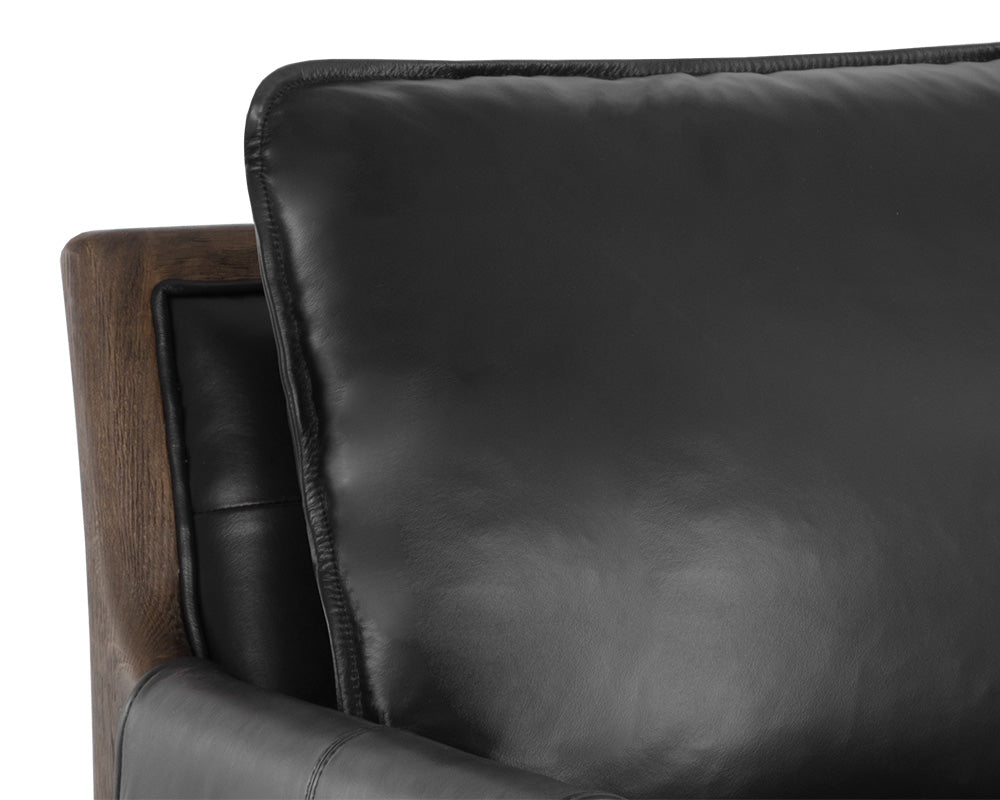 Mauti Lounge Chair - Dark Brown - Cortina Black Leather