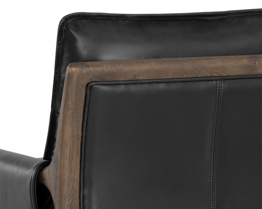 Mauti Lounge Chair - Dark Brown - Cortina Black Leather