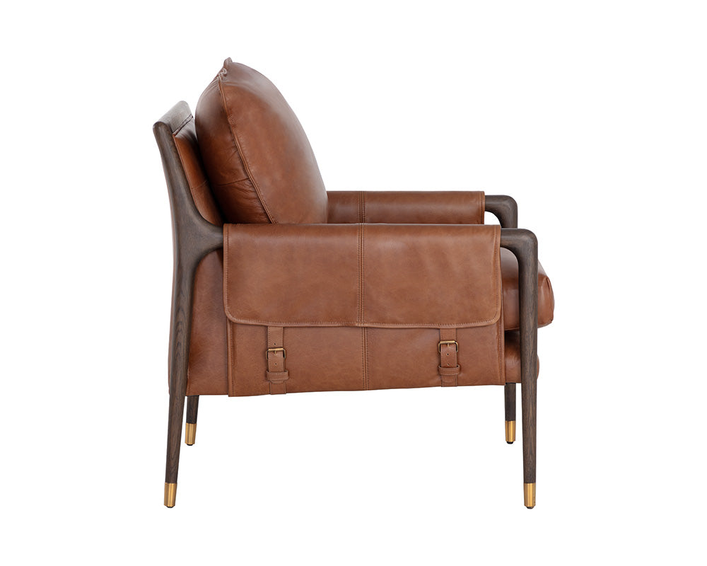 Mauti Lounge Chair - Brown - Shalimar Tobacco Leather