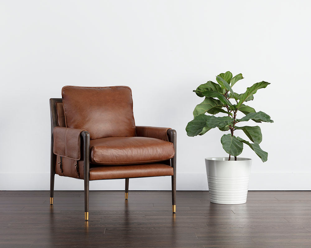Mauti Lounge Chair - Brown - Shalimar Tobacco Leather
