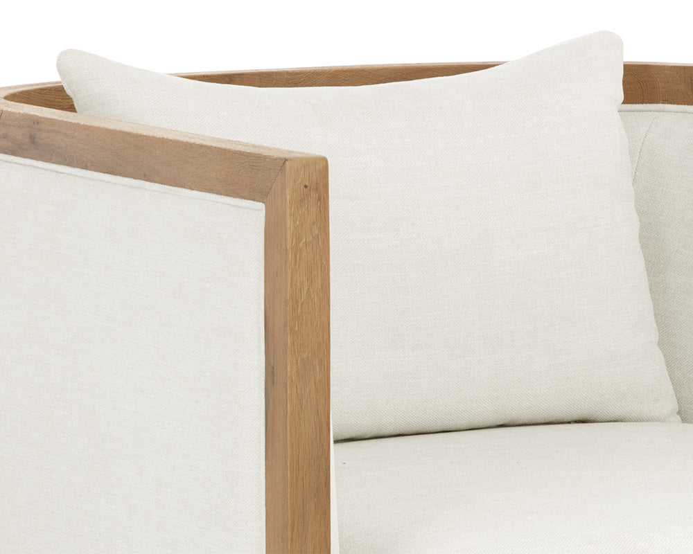 Chloe Lounge Chair - Natural - Heather Ivory Tweed
