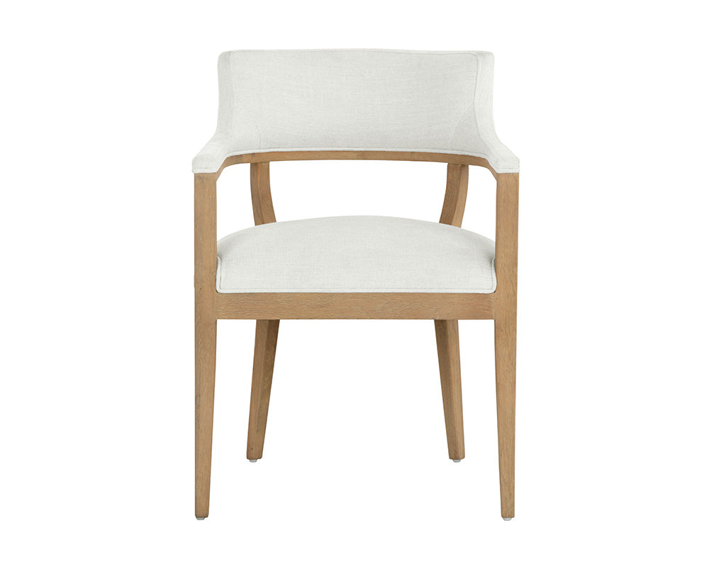 Brylea Dining Armchair - Natural - Heather Ivory Tweed