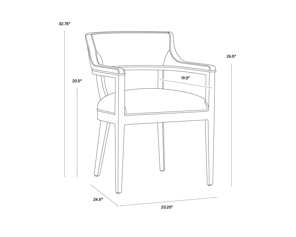 Brylea Dining Armchair - Natural - Heather Ivory Tweed