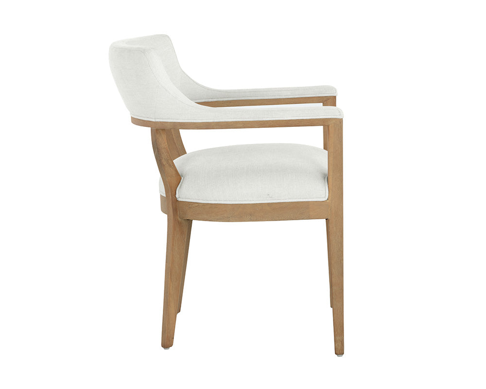 Brylea Dining Armchair - Natural - Heather Ivory Tweed