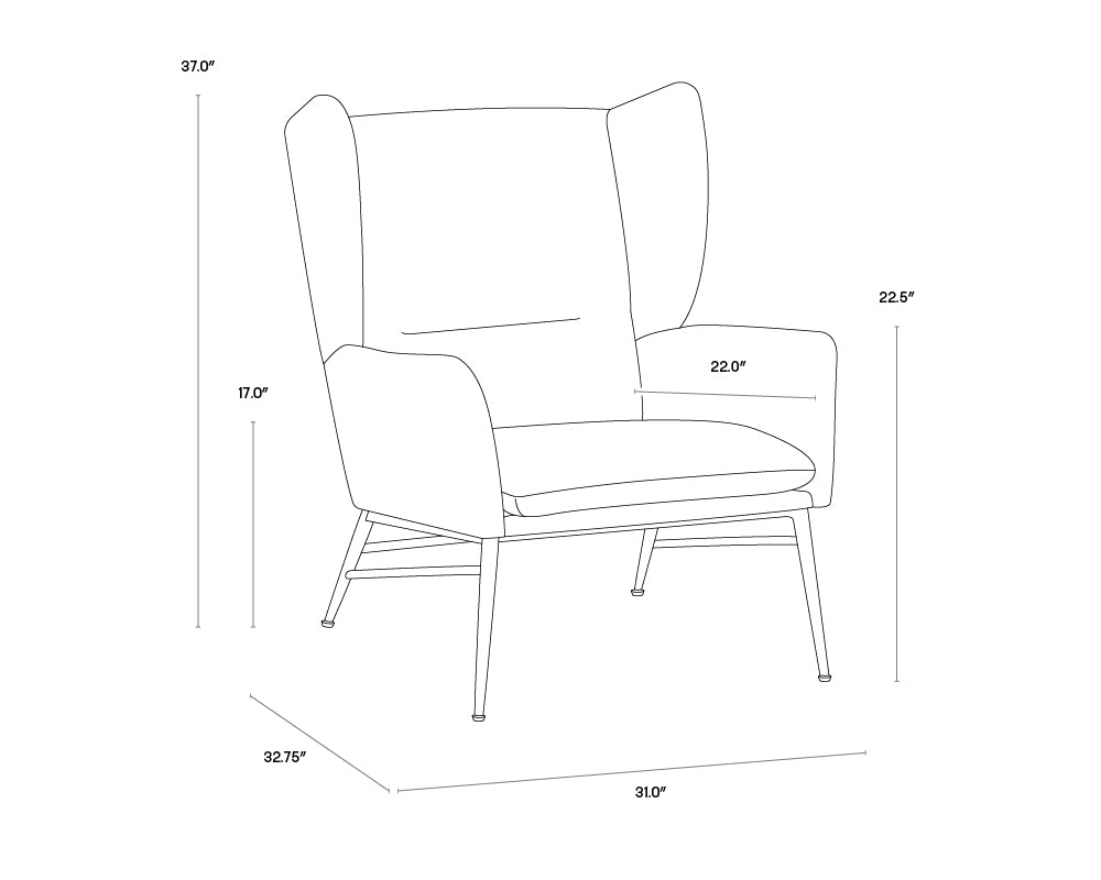 Kasen Lounge Chair - Belfast Navy
