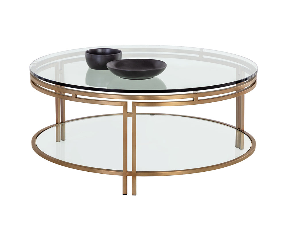 Andros Coffee Table - Antique Brass