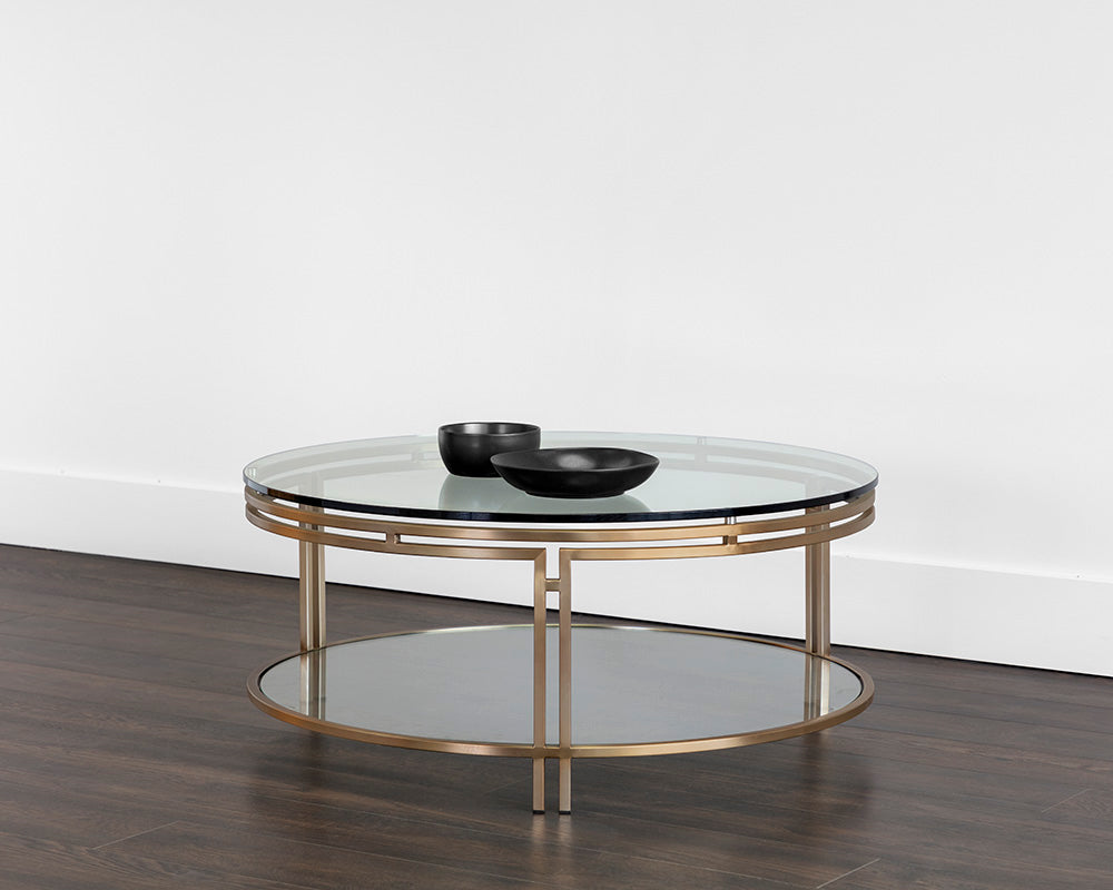 Andros Coffee Table - Antique Brass