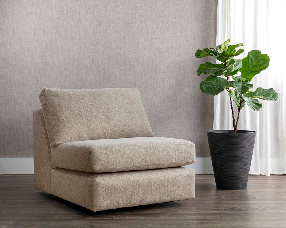 Cascade Swivel Armless Chair - Liv Wicker