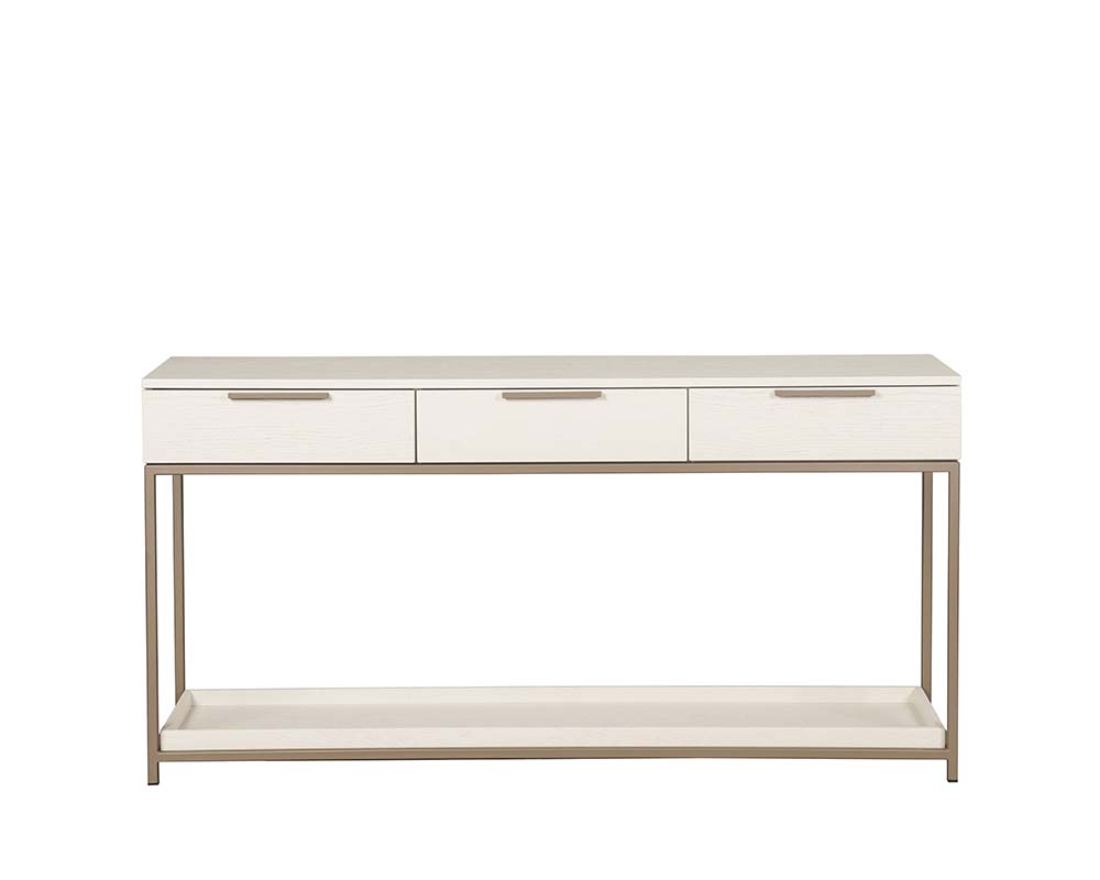 Rebel Console Table With Drawers - Champagne Gold - Cream