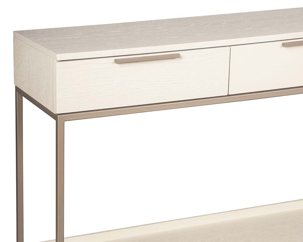 Rebel Console Table With Drawers - Champagne Gold - Cream